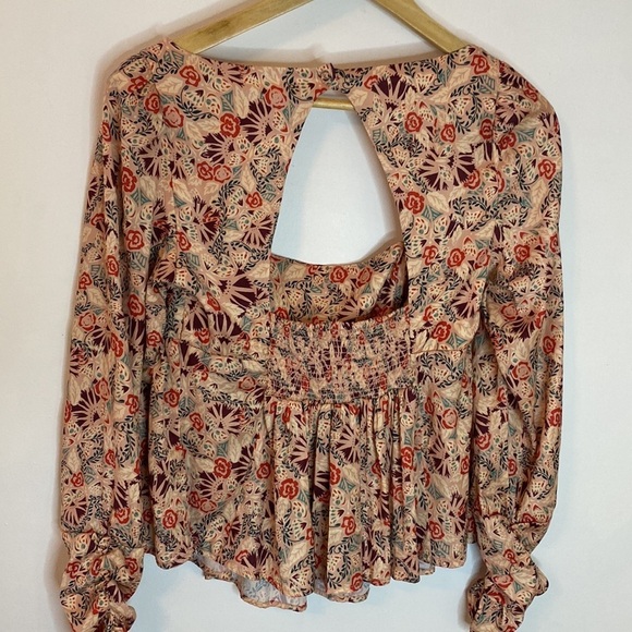 Free People Silent Rawr Square Neck Peplum Open Back Top - Picture 8 of 8